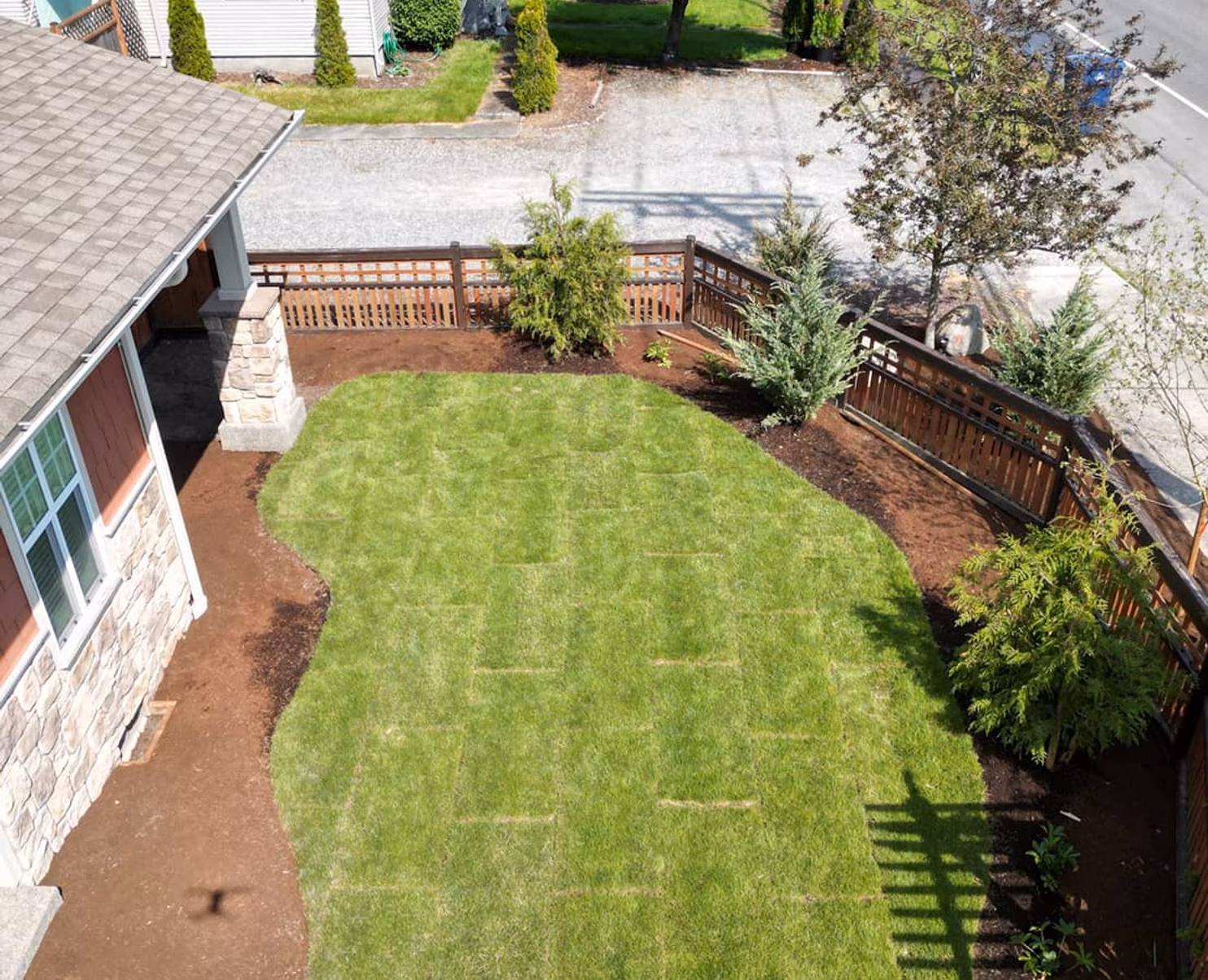 New sod lawn installation in Anacortes, WA